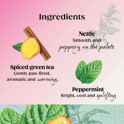 Twinings Peppermint & Spiced Green Tea herbal infusion 40g (British brand)
