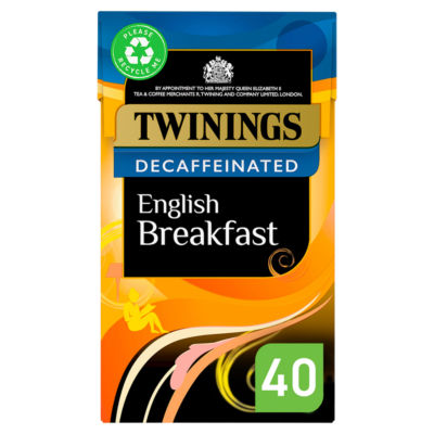 Twinings English Breakfast Decaffeinated tea bags 109g (British brand)