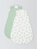 John Lewis ANYDAY Spot Print Baby Sleeping Bag, 2.5 Tog, Pack of 2, Mist - McGrocer