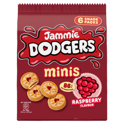 Jammie Dodgers Minis raspberry flavour shortcake biscuits 120g, UK version