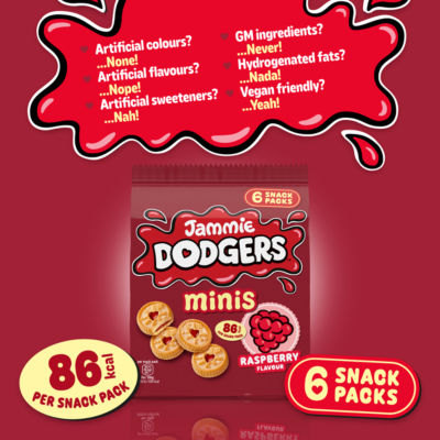 Jammie Dodgers Minis bringebærsmak småkaker 120g