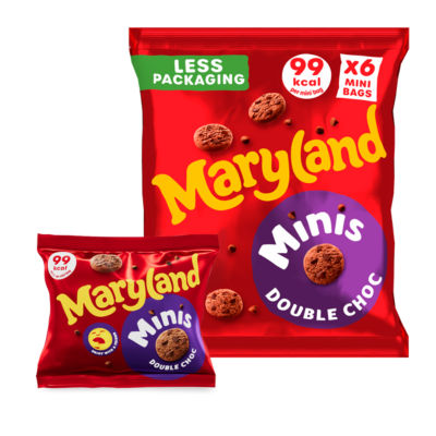 Maryland 6 Minis Double Choc Cookies 118.8g imported from the UK