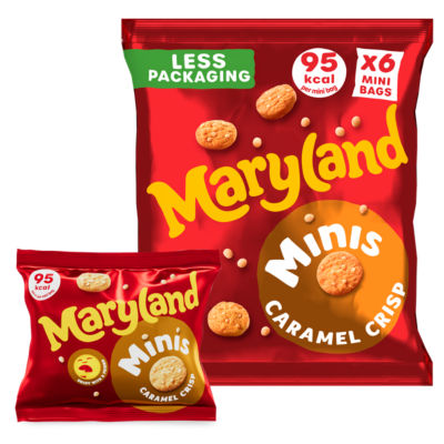 Maryland Caramel Crisp Minis biscuits 118.8g, imported from the UK