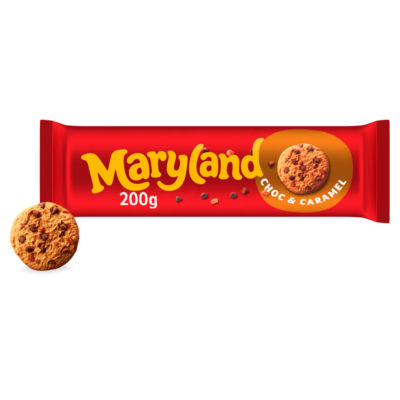 Maryland choc & caramel cookies 200g, imported from the UK