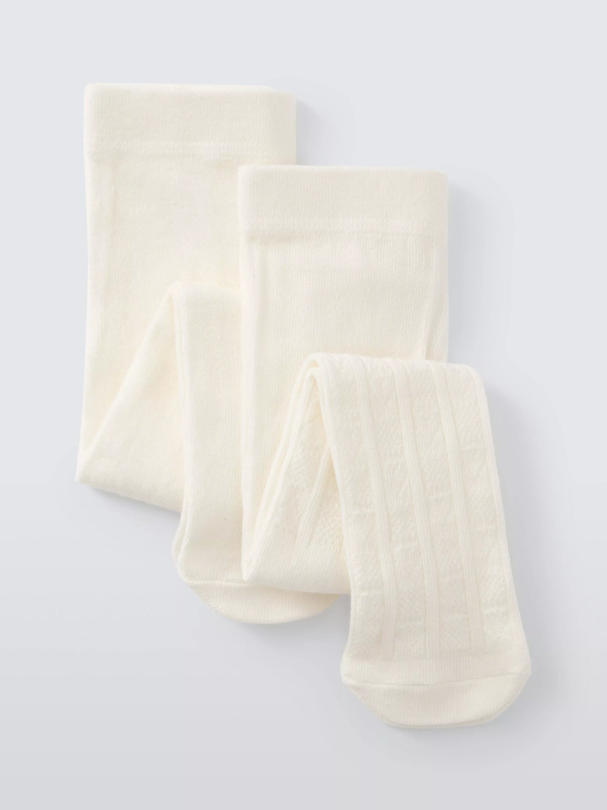 John Lewis Baby Plain and Cable Tights, Pack of 2 - McGrocer