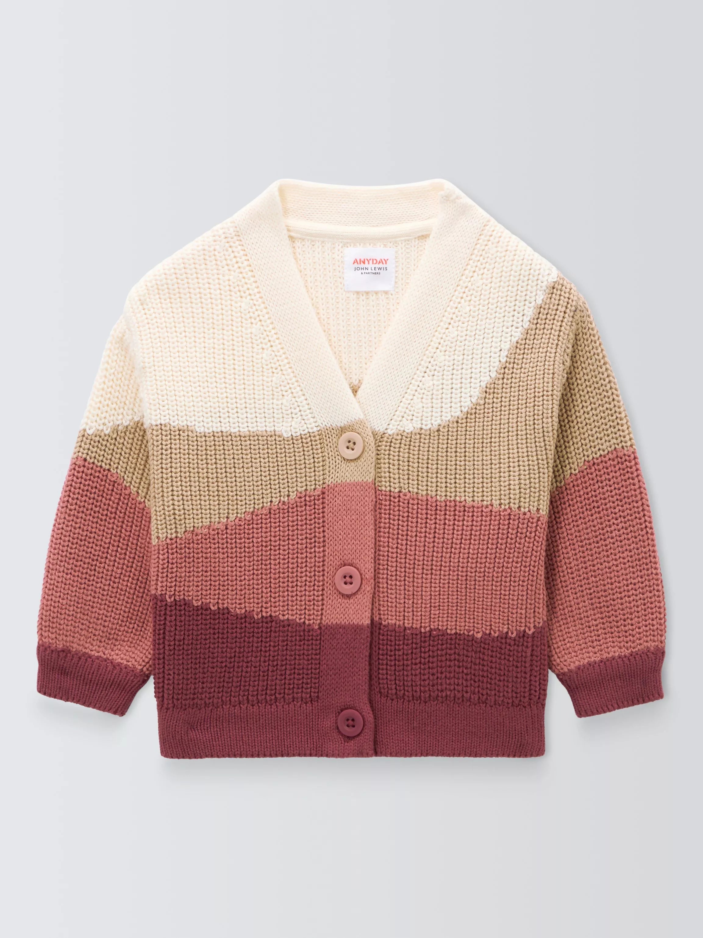 John Lewis ANYDAY Baby Wavy Cardigan, Multi - McGrocer
