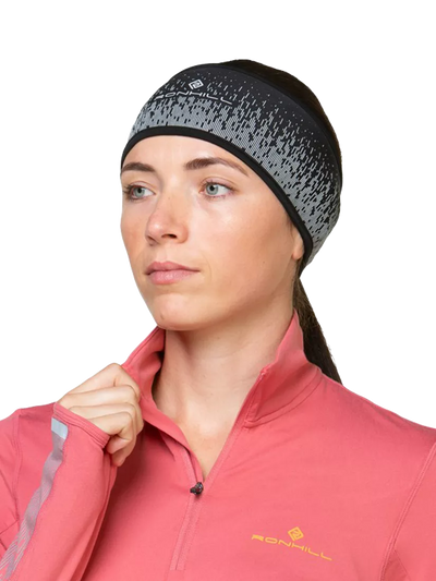 Ronhill Unisex Running Headband, Black/Reflect