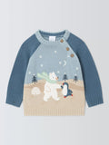 John Lewis Baby Dancing Animals Christmas Jumper, Blue - McGrocer