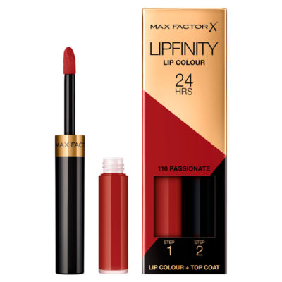 Max Factor Lipfinity lipstick 110 Passionate 2.3ml + 1.9g, imported from the UK