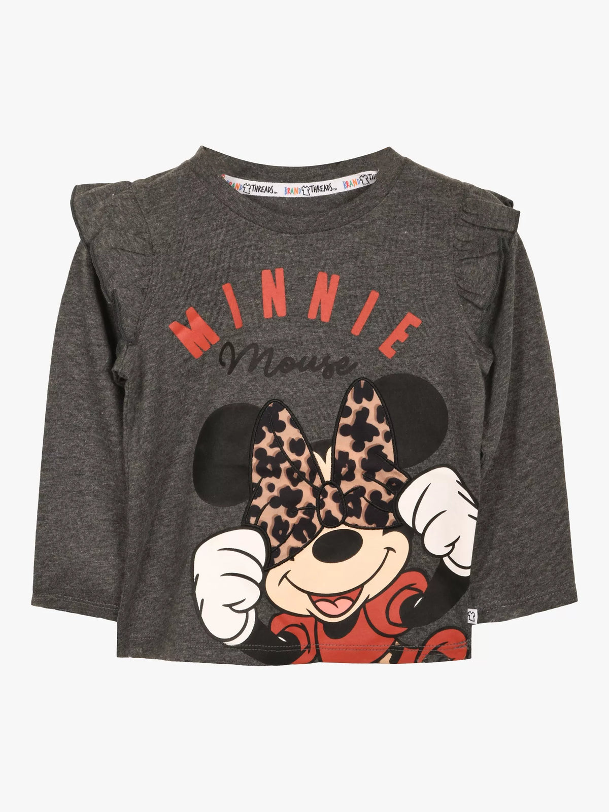 Brand Threads Minnie Mouse Top Kids Grey - British product