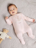 Mini Cuddles Baby Cotton Wrap Bunny Sleepsuit, Pink - McGrocer