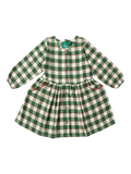 Little Green Radicals Baby Fern Check Pocket Dress, Fern Green - McGrocer