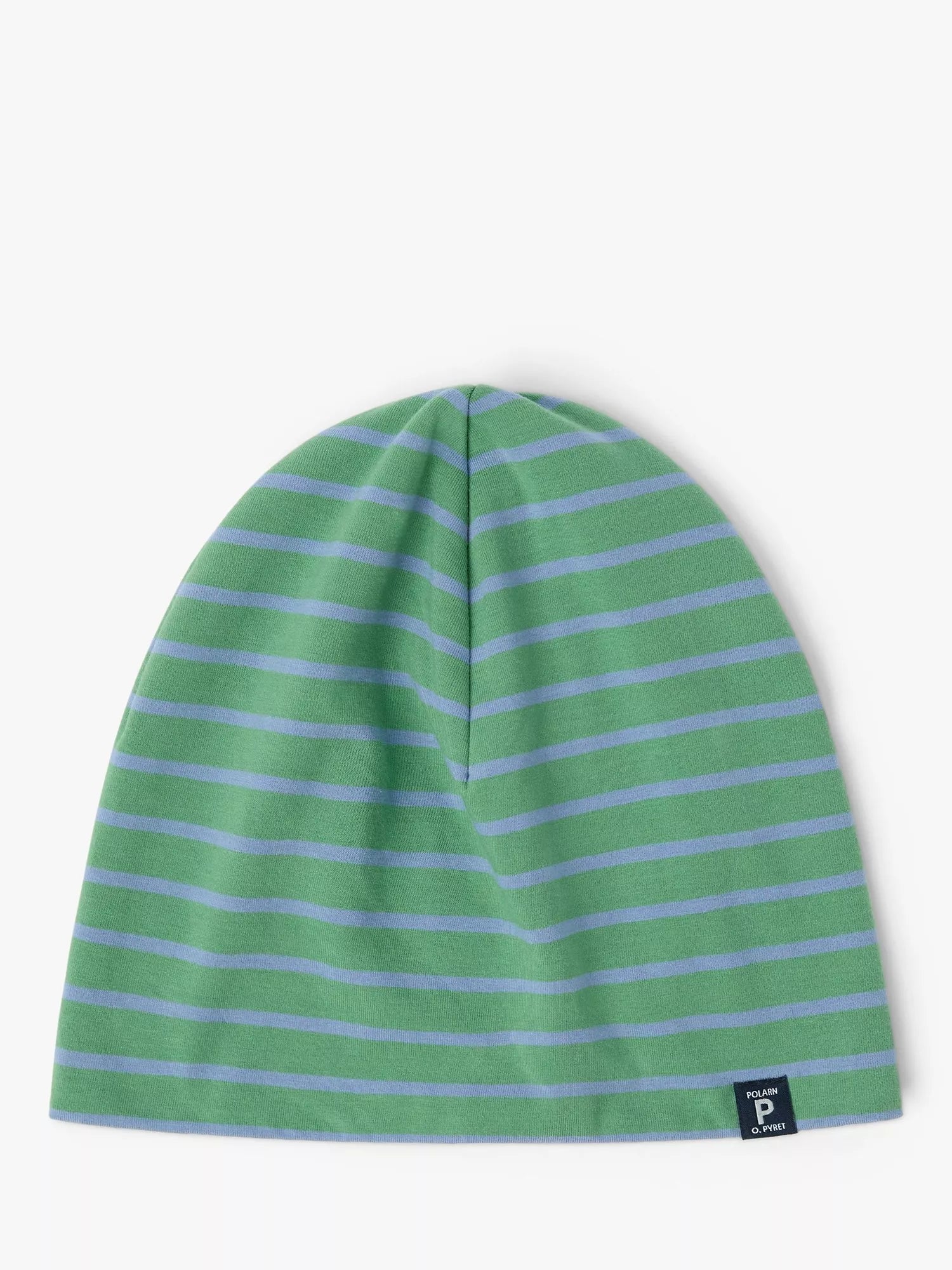 Polarn O. Pyret Kids' Organic Cotton Stripe Beanie Hat, Green - McGrocer