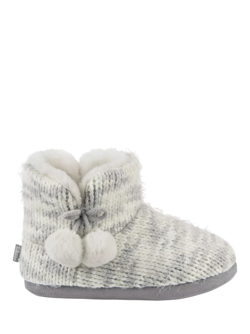 totes Knit Spacedye Boot Slippers, Grey - McGrocer