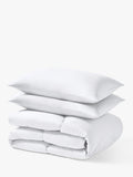 Night Lark seersucker coverless duvet and pillowcase set in polar white, imported from the UK