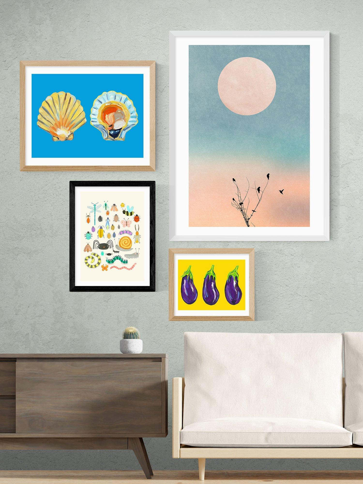 EAST END PRINTS framed art print with bugs illustration - British product