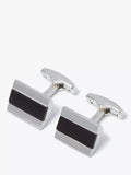 Simon Carter half barrel onyx cufflinks in silver and black (British brand)
