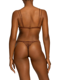 Coco de Mer Rosalia Lace Thong, Cocoa - McGrocer