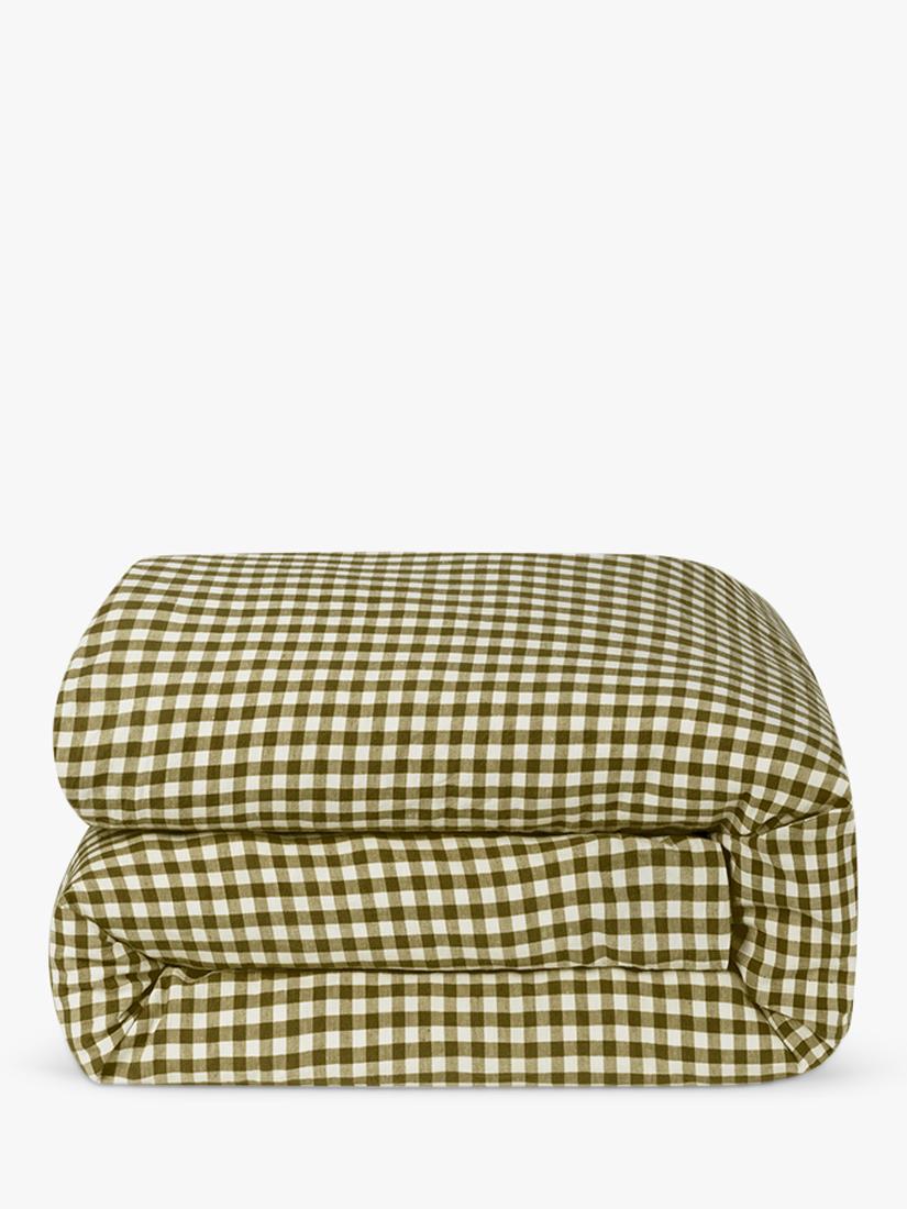 Piglet in Bed Gingham Linen Blend duvet cover, imported from the UK