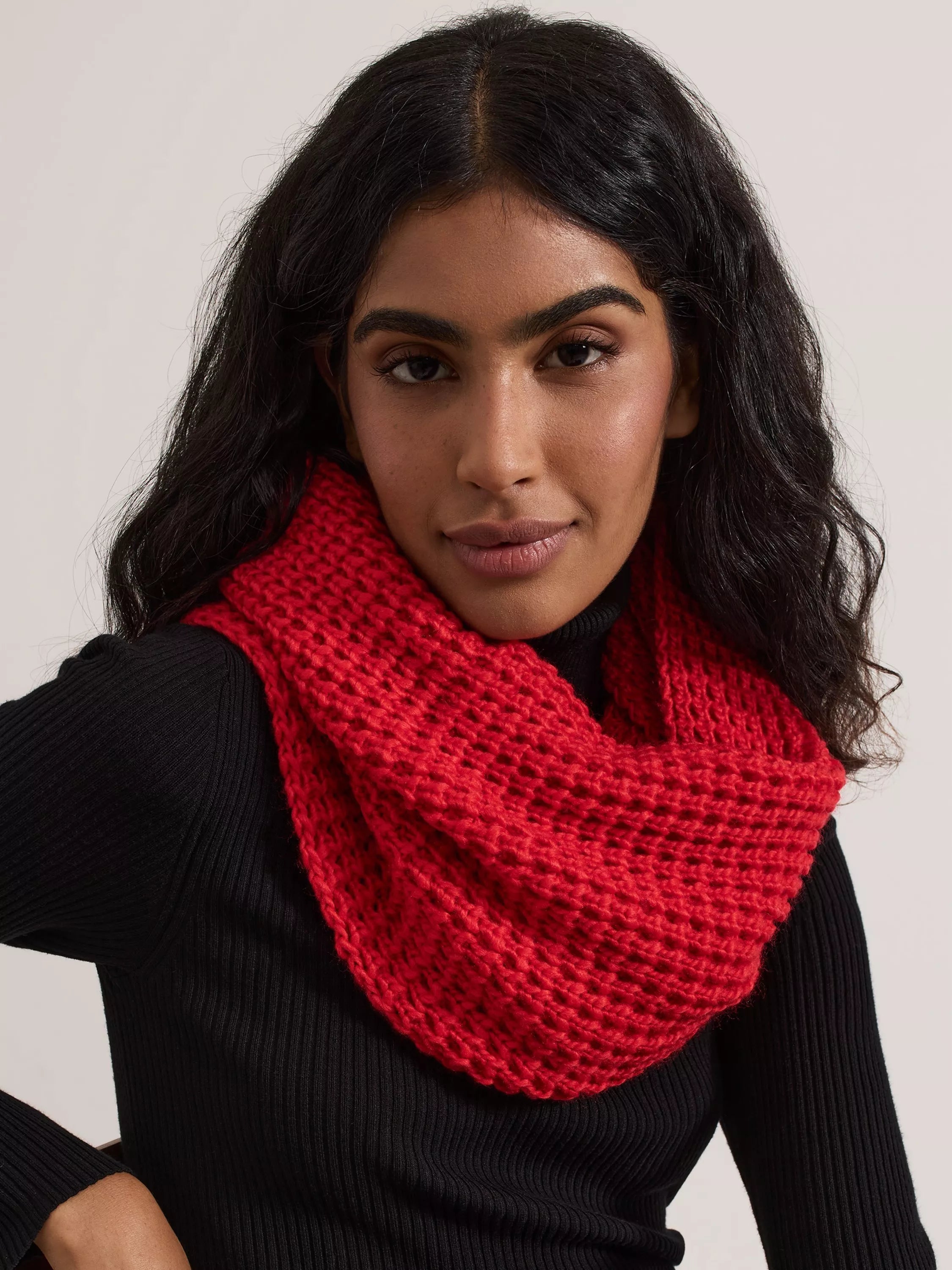 Phase Eight Knitted Snood, Red - McGrocer