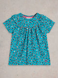 White Stuff Kids' Ditsy Tee, Blue Mlt - McGrocer