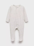 Mango Baby Lagos Stripe Sleepsuit, Pastel Grey - McGrocer