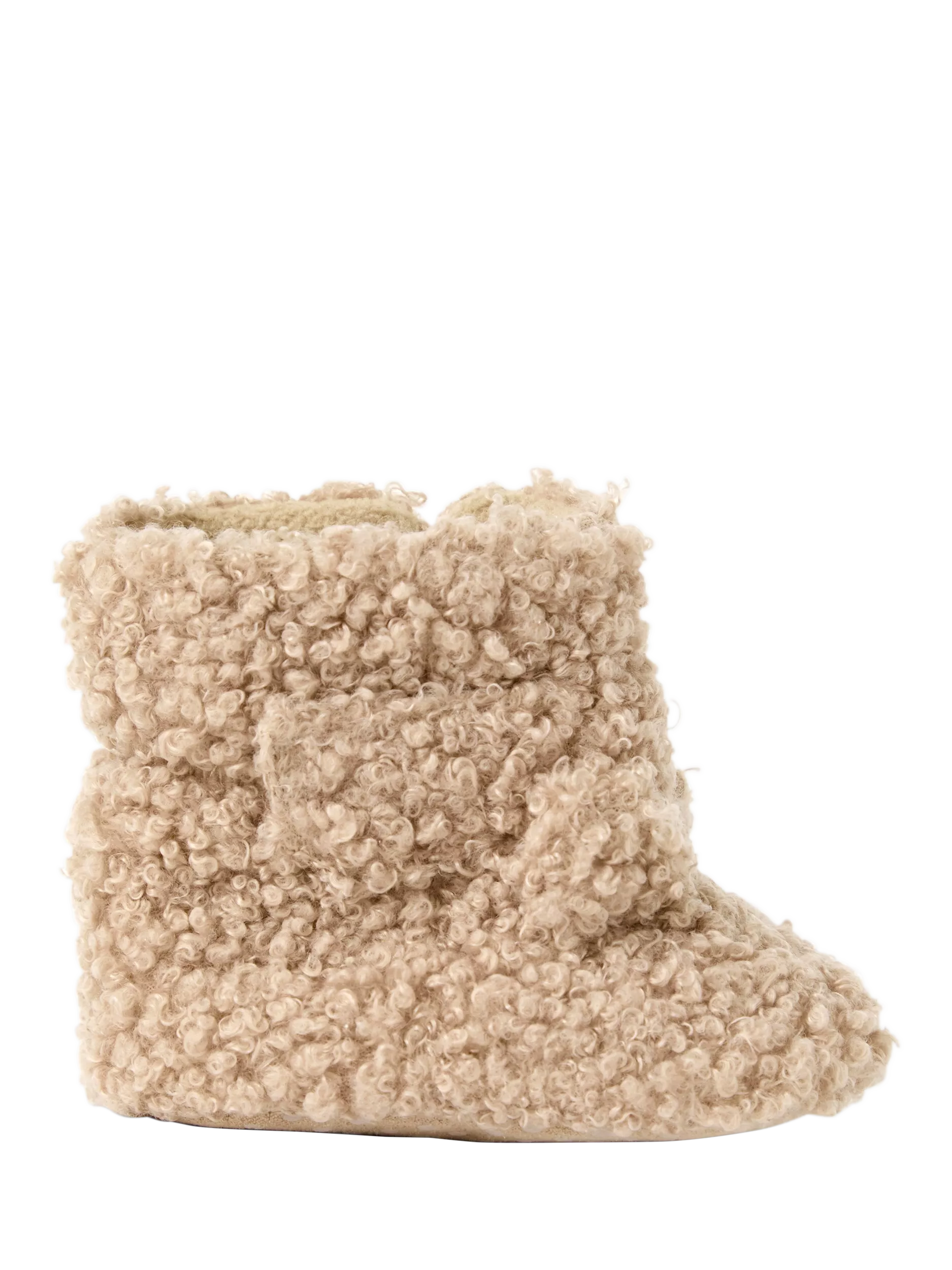 JoJo Maman Bébé Baby Borg Booties, Brown - McGrocer