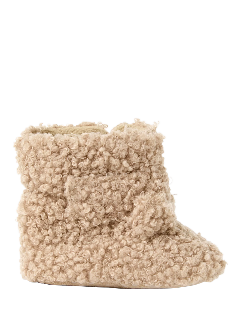 JoJo Maman Bébé Baby Borg Booties, Brown - McGrocer