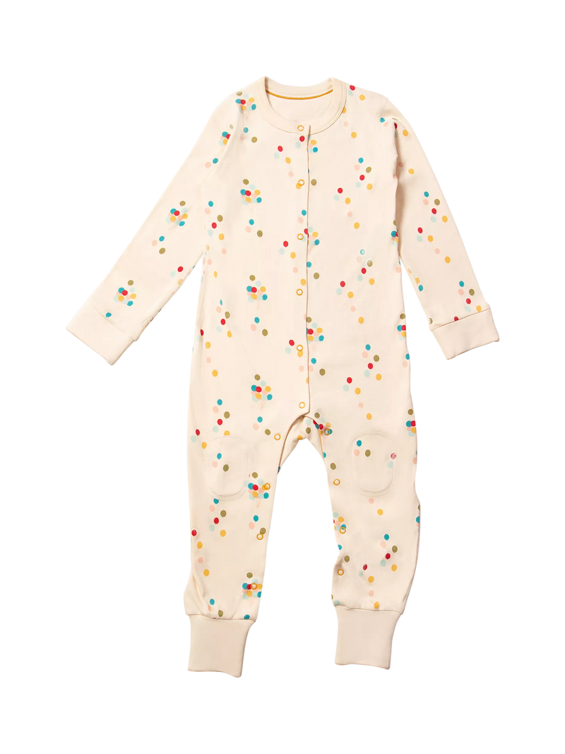 Little Green Radicals Baby Rainbow Balloons Adaptive Onesie, Cream/Multi - McGrocer