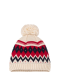 Petit Bateau Baby Wool Blend Bobble Hat, Avalanche/Multi - McGrocer