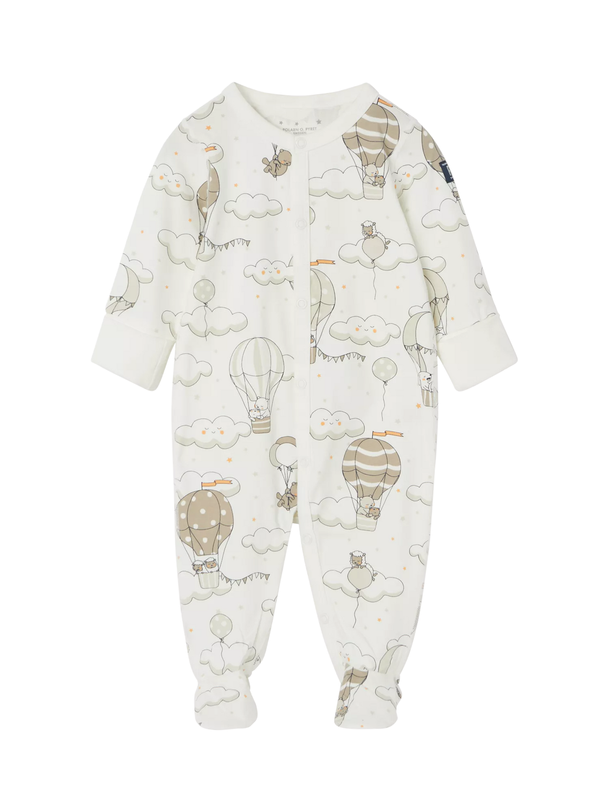 Polarn O. Pyret Baby Hot Air Balloon Sleepsuit, White