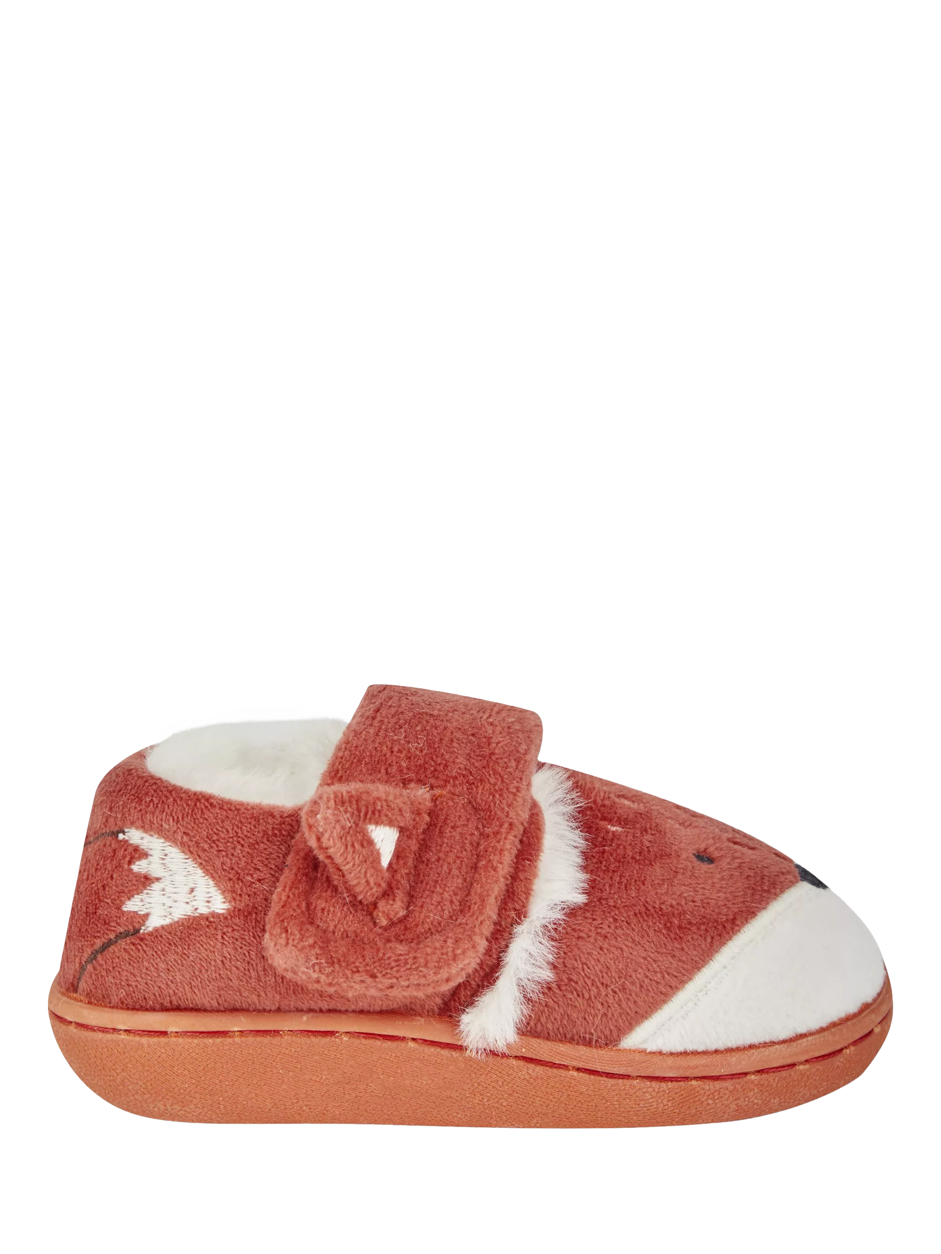 JoJo Maman Bébé Kids' Fox Easy-On Slipper Shoes, Rust - McGrocer