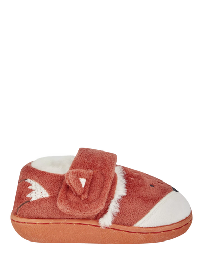 JoJo Maman Bébé Kids' Fox Easy-On Slipper Shoes, Rust