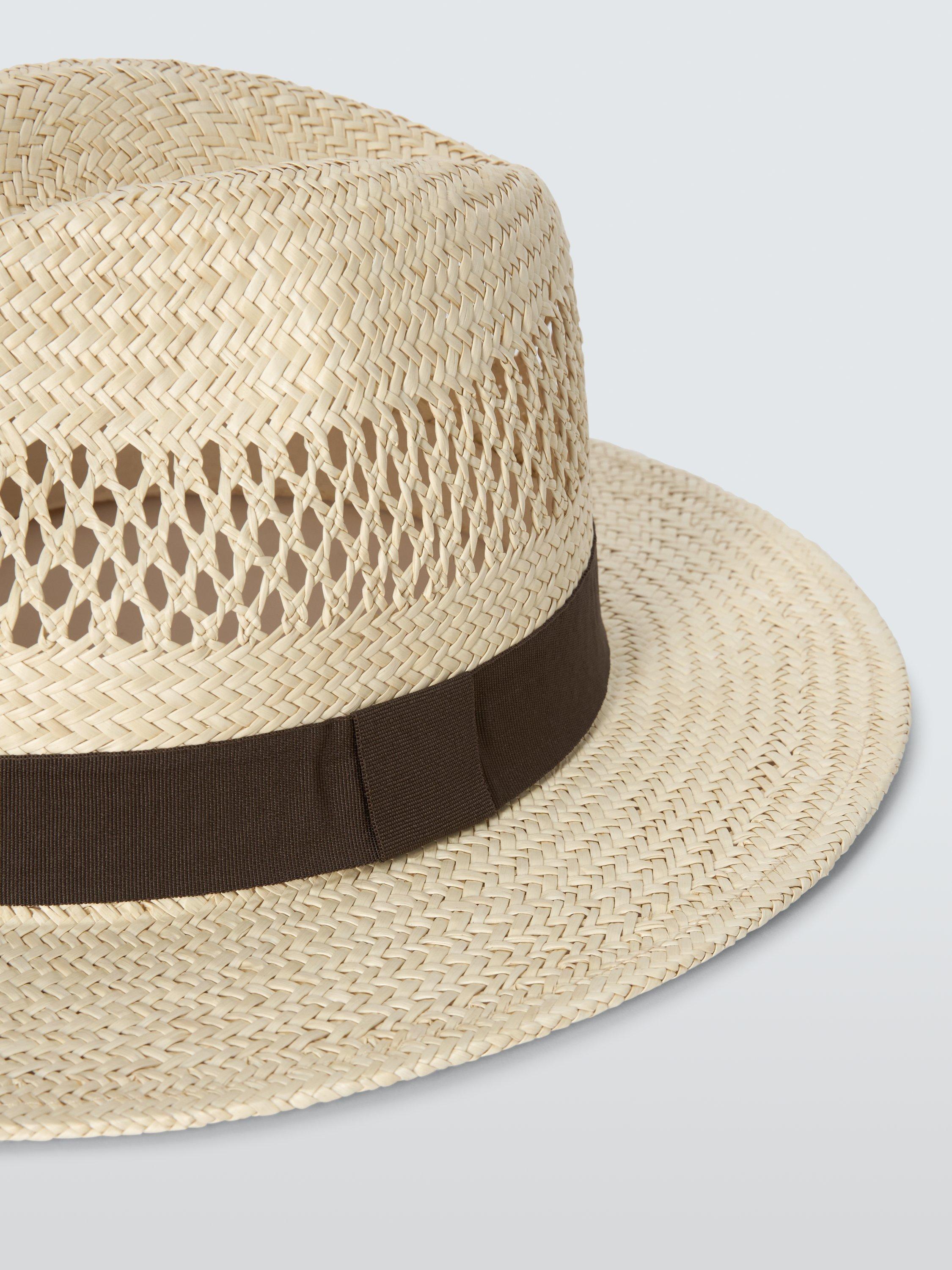 John Lewis Natural Straw Fedora Wide Brim Hat (British brand)