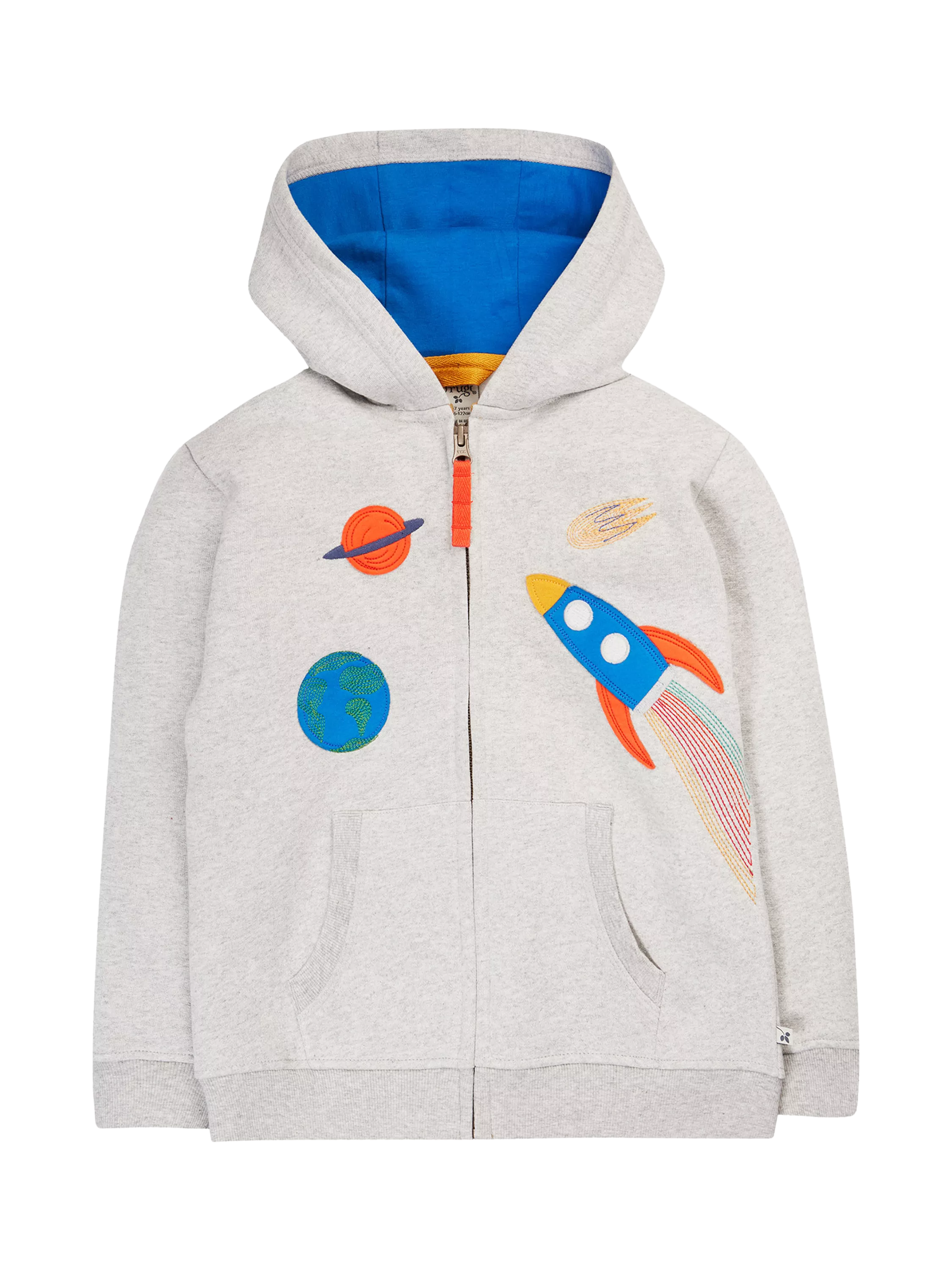 Frugi Baby Carbis Hoodie, Grey - McGrocer