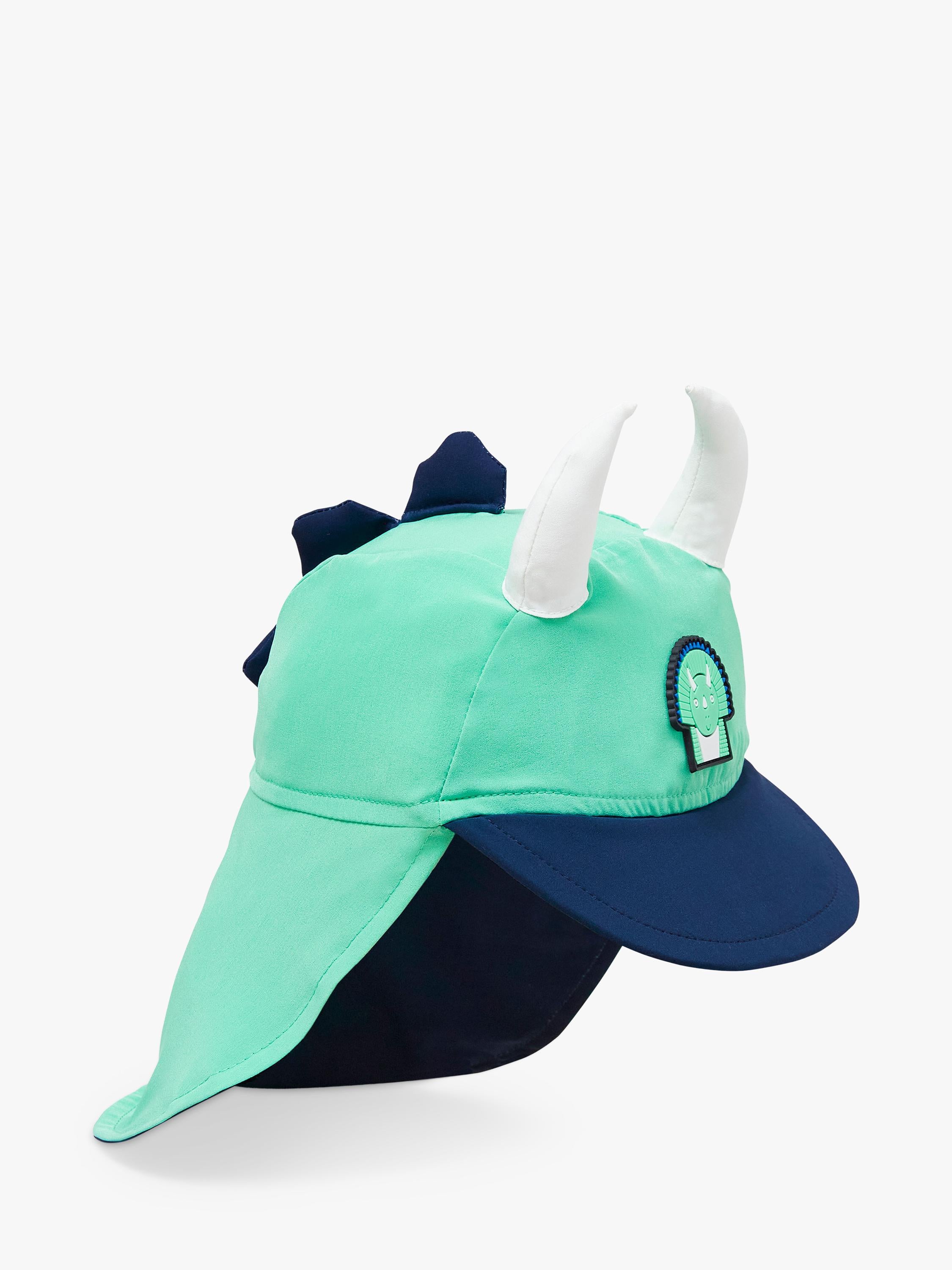Roarsome kids' spike sun cap in green, imported from the UK