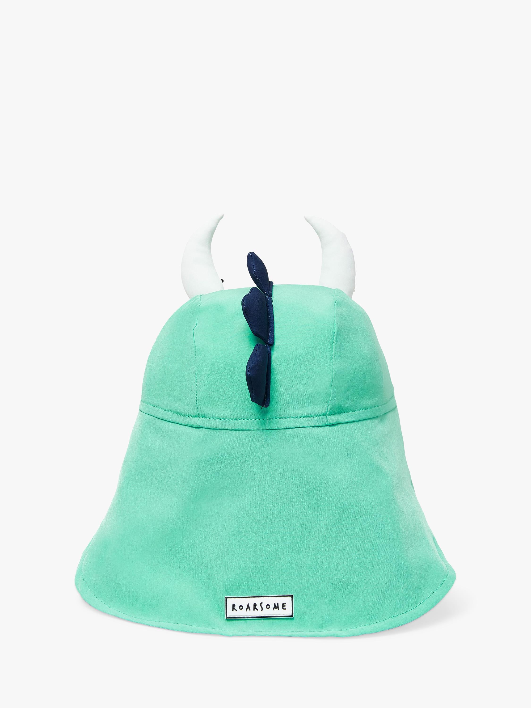 Roarsome kids' spike sun cap in green, imported from the UK
