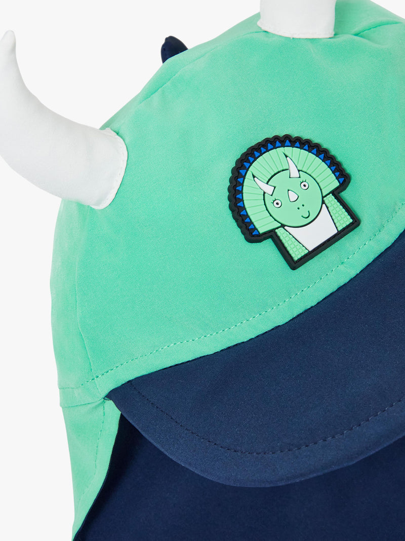 Roarsome kids' spike sun cap in green, imported from the UK