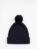 Tommy Hilfiger Kids' Organic Cotton Pom Pom Beanie Hat, Space Blue - McGrocer