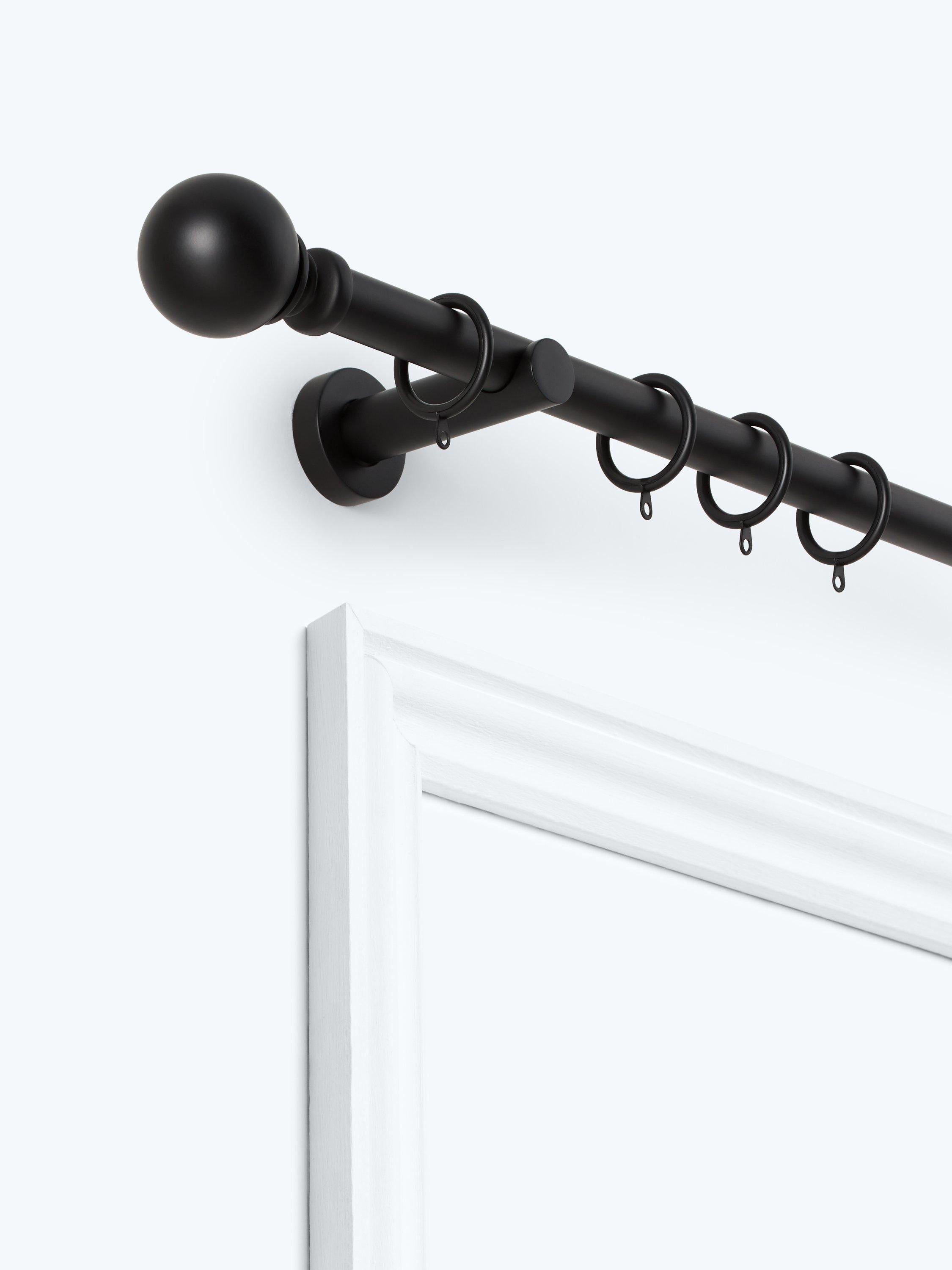 John Lewis extendable metal curtain pole kit with ball finial, 28mm diameter, UK version