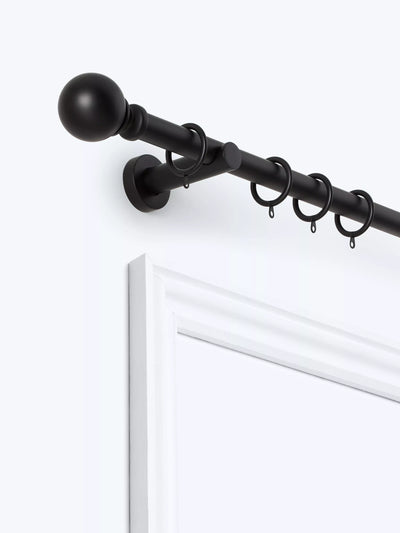 John Lewis Extendable Metal Curtain Pole Kit with Ball Finial, 28mm Diameter, 125-216cm and 200-300cm Lengths