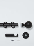 John Lewis extendable metal curtain pole kit with ball finial, 28mm diameter, UK version