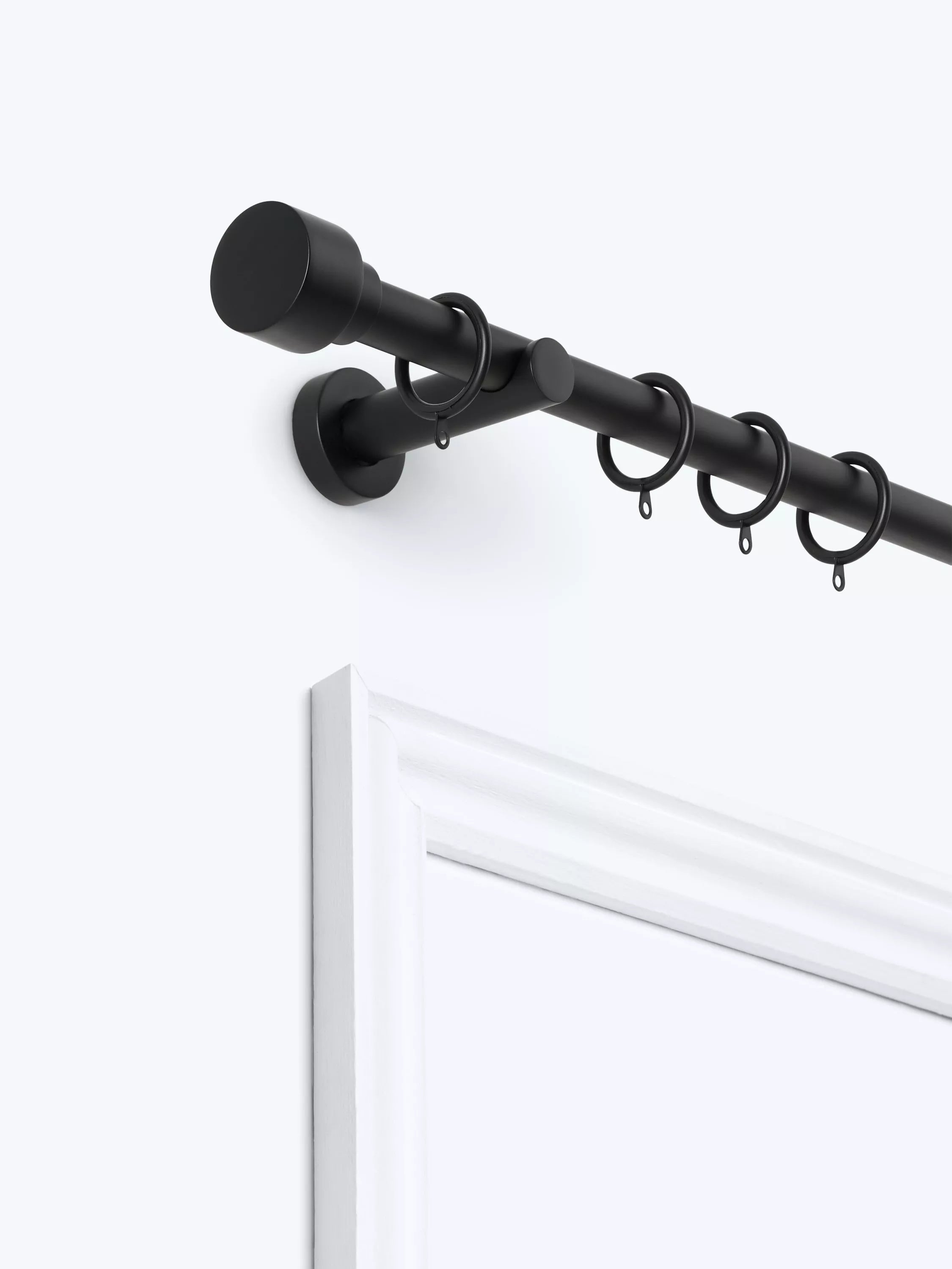 John Lewis Extendable Metal Curtain Pole Kit with Stud Finial, Dia.28mm
