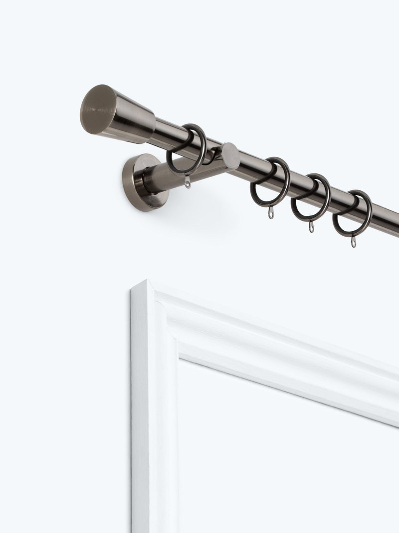 Fixed Metal Curtain Pole Kit with Cone Finial 28mm Diameter