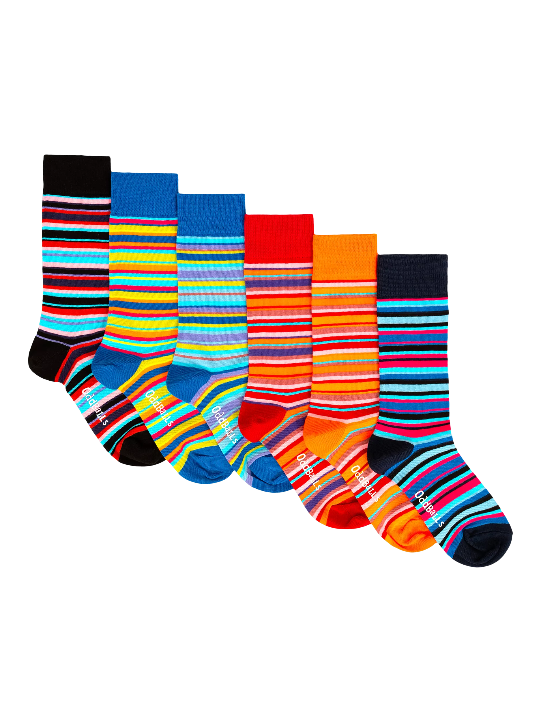 OddBalls lines socks pack of 6, imported from the UK