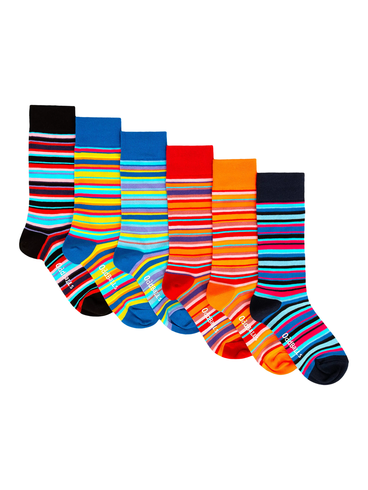OddBalls lines socks pack of 6, imported from the UK
