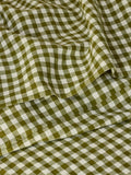 Piglet in Bed gingham linen blend flat sheet, imported from the UK