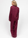 Cyberjammies Hotel Contrast Trim Long Pyjama Set Ox Blood - British product