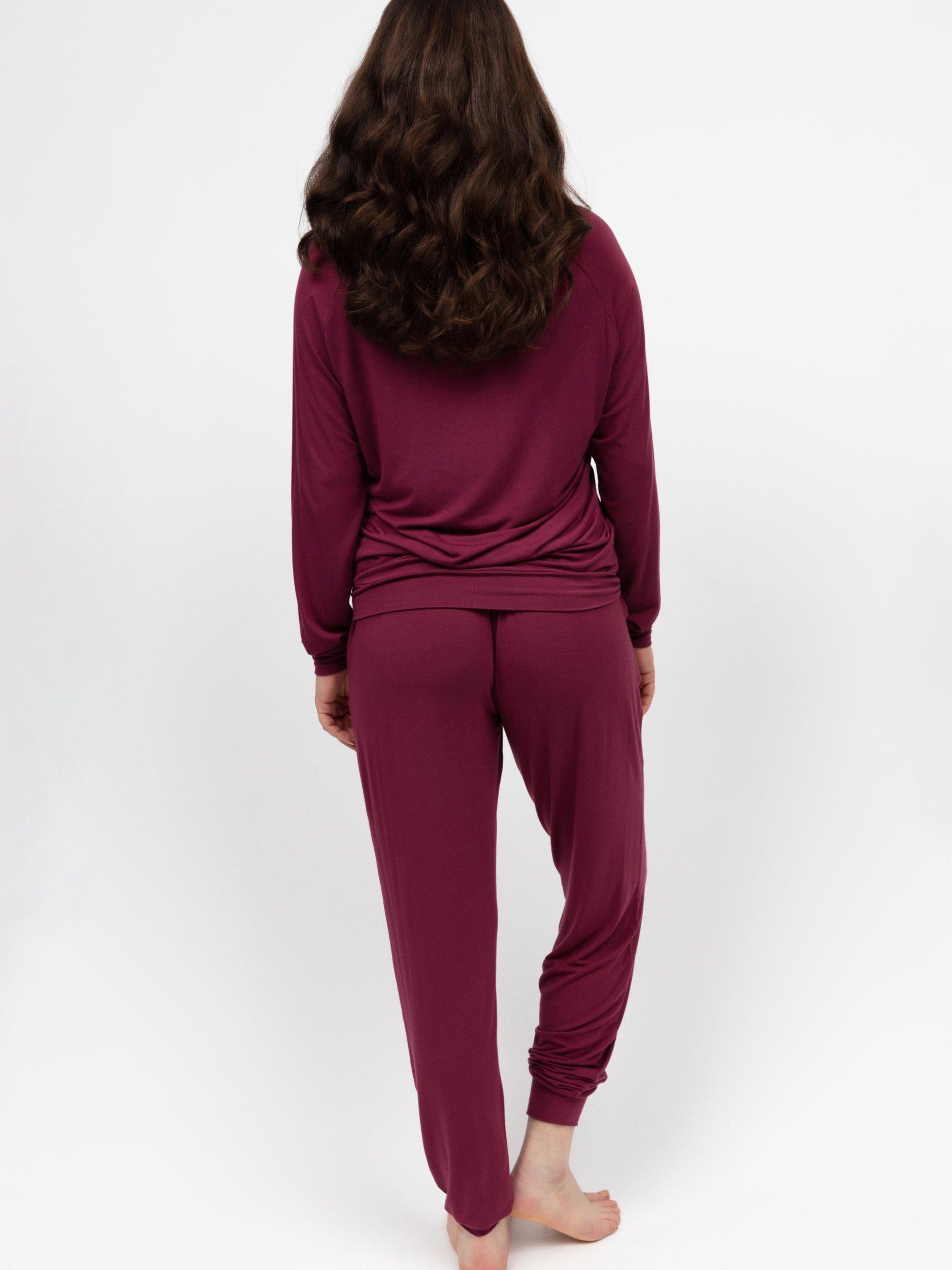 Cyberjammies jersey pyjama set ox blood - British product