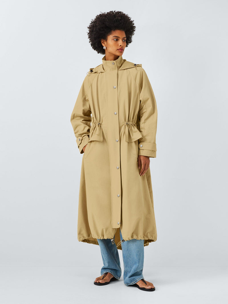 Longline Technical Parka with Adjustable Hood in Cotton Rich Blend